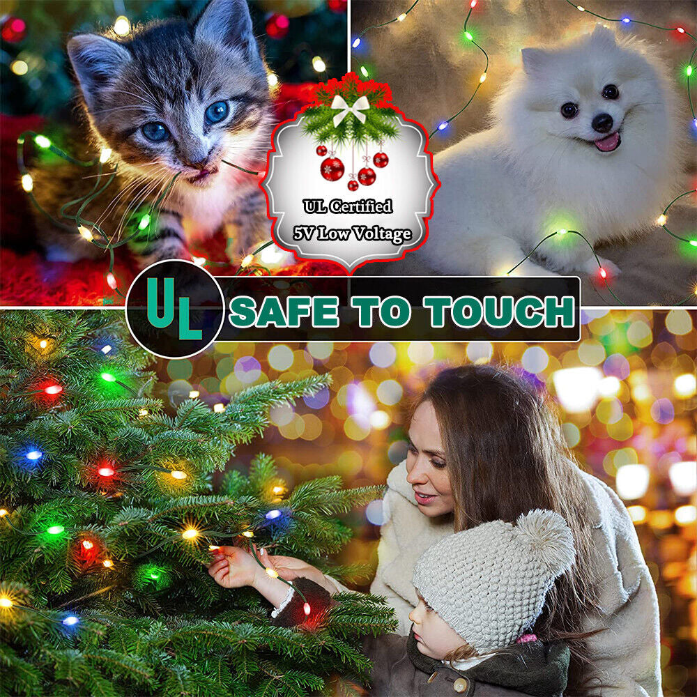 160LED Christmas Tree Waterfall Lights Fairy String Outdoor Waterproof Decor RGB