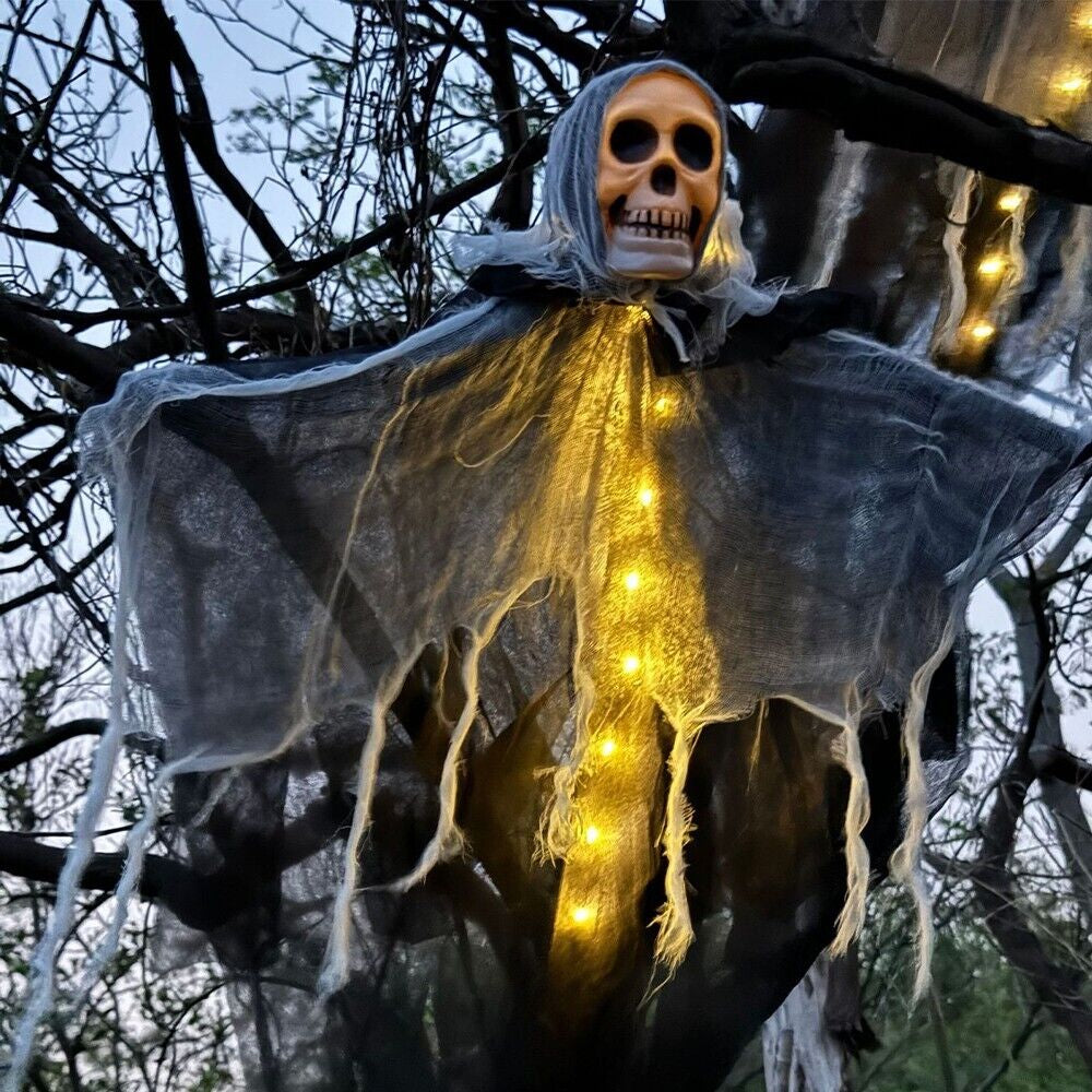 Halloween Haunted House Hanging Ghost W/ LED for Front Door Indoor/Outdoor Decor