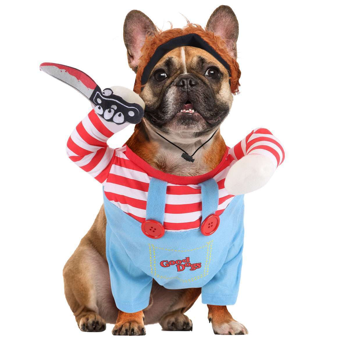 Chucky Dog Cosplay Fancy Costume Halloween Dog Clothes for Small Medium Dogs