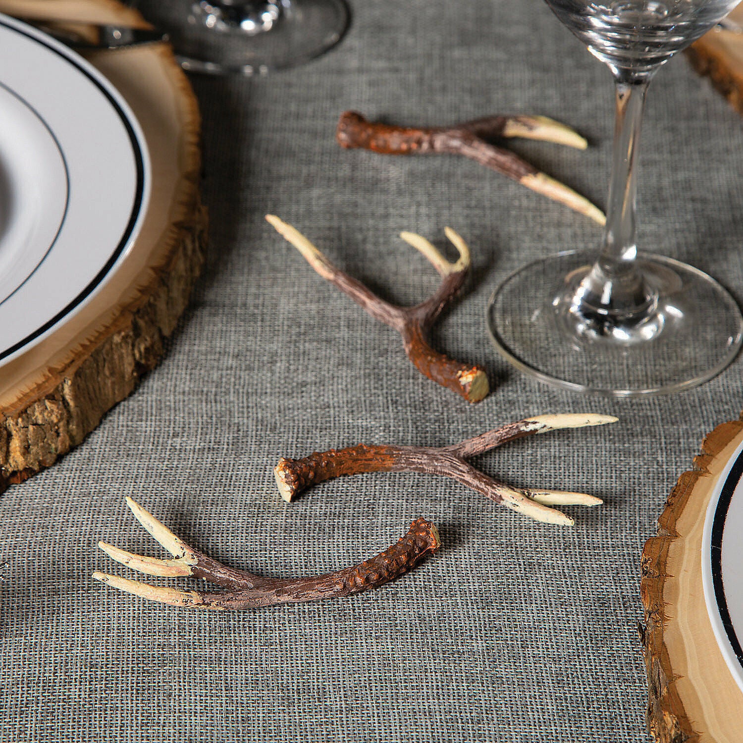 Antler Table Tossers, Rustic Home Decor, 12 Pieces, 4"