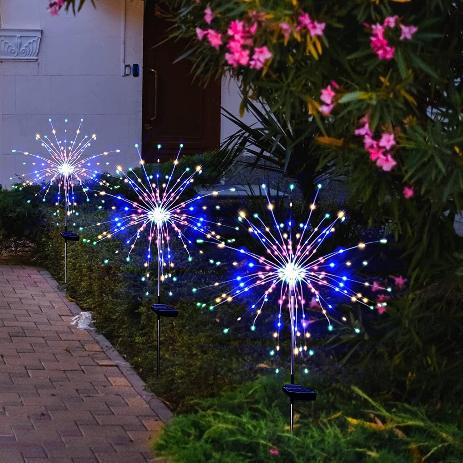 Solar Landscape Lights LED Solar Firework Light Fairy Garden Yard Outdoor Decor