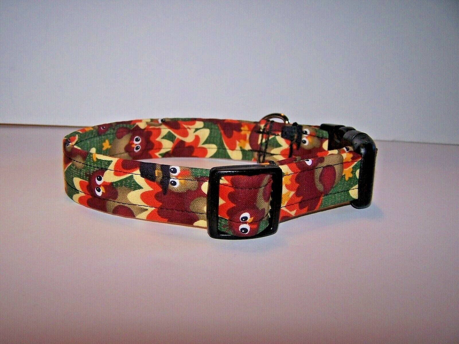 Wet Nose Designs Gobble Dog Collar Thanksgiving Fall Turkey Turkeys on Green