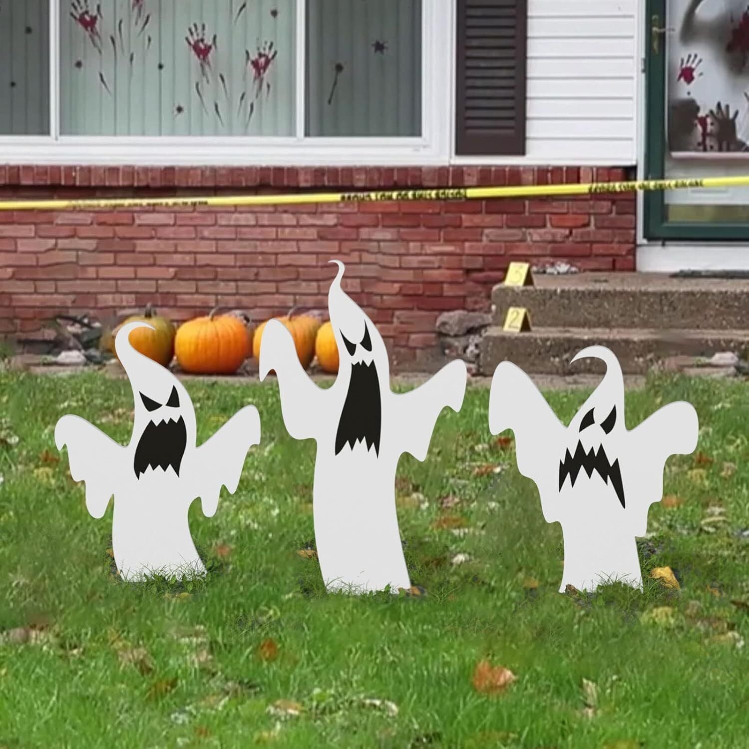 Halloween Decoration Ghost Yard Signs Stakes Glow in the Dark Outdoor Scary 3PCS