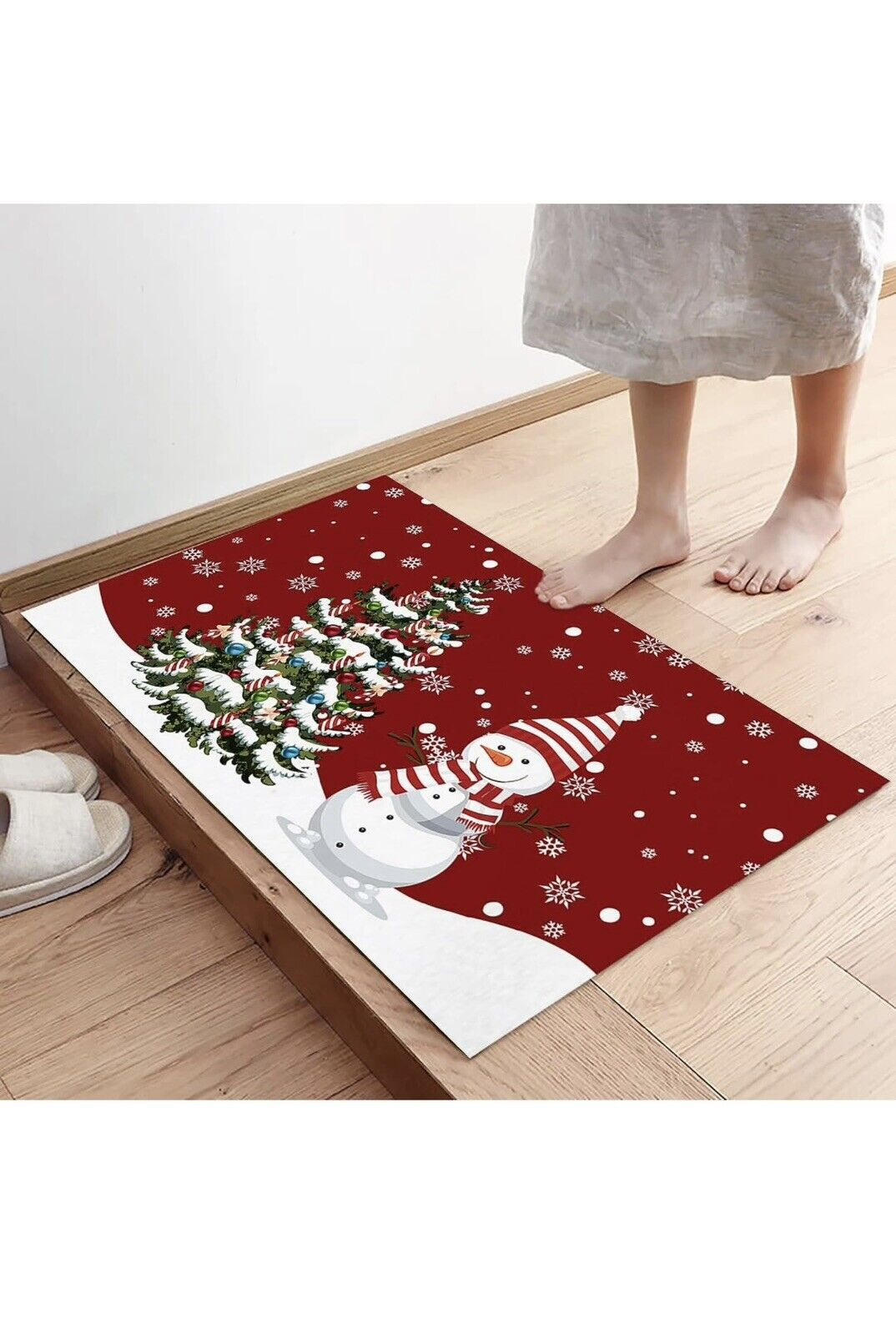 Kitchen Rugs Set of 2 Mats Christmas Tree