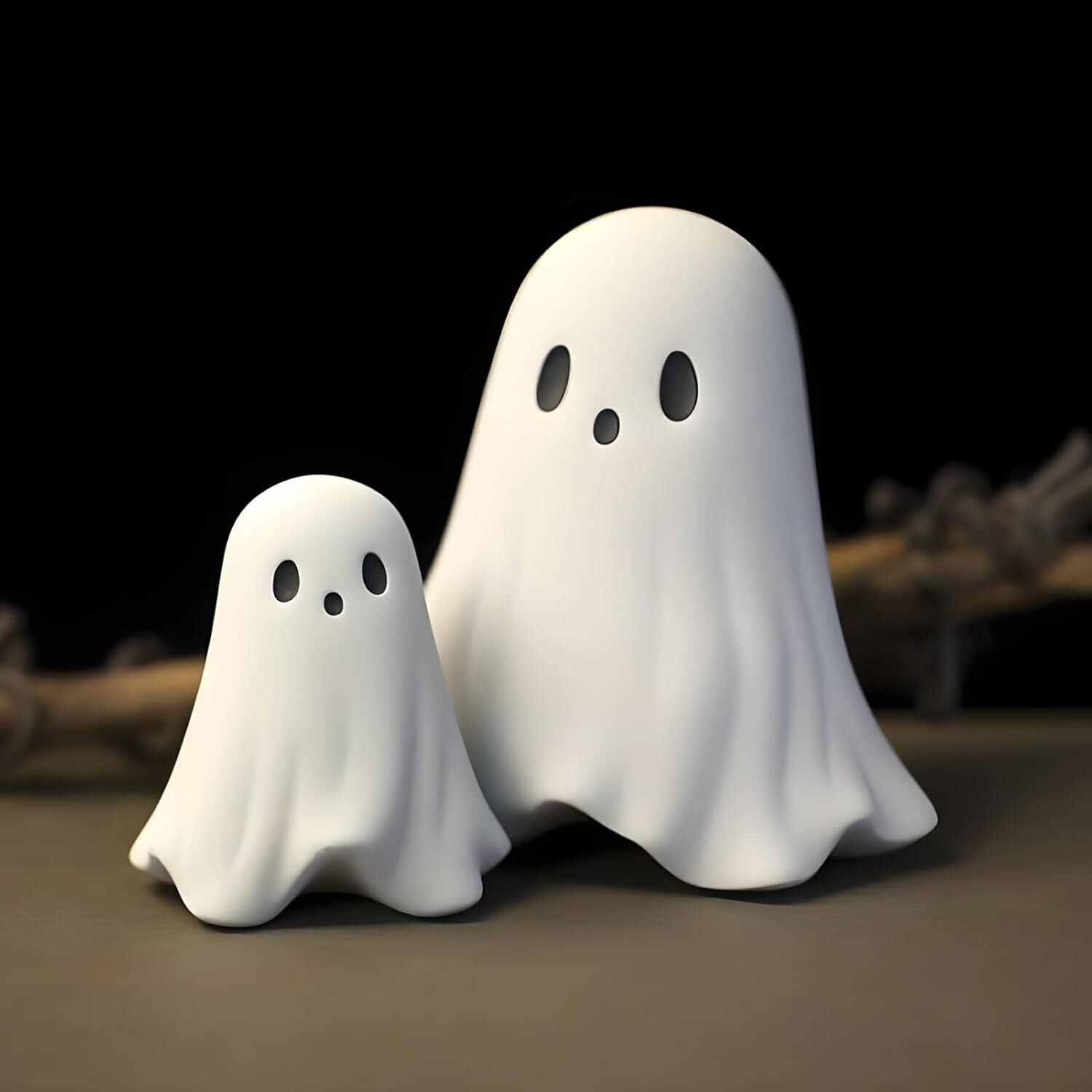 Halloween Cute Ghost Figurine Spooky Resin Statue Decoration Home Tabletop Decor