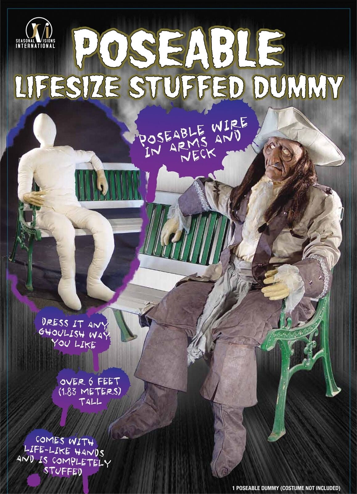 Lifesize Poseable Dummy Prop Stuffed Body 6' Haunted House Posable Halloween
