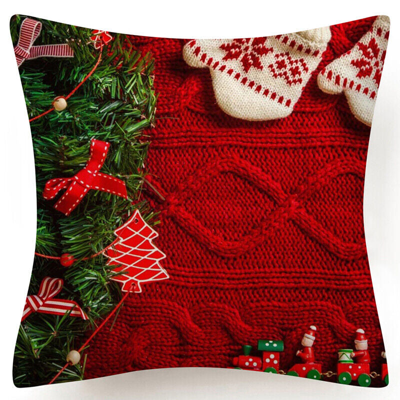 Throw PILLOW COVER Christmas Gift Decorative Xmas Two-Sided Cushion Cases 18X18"