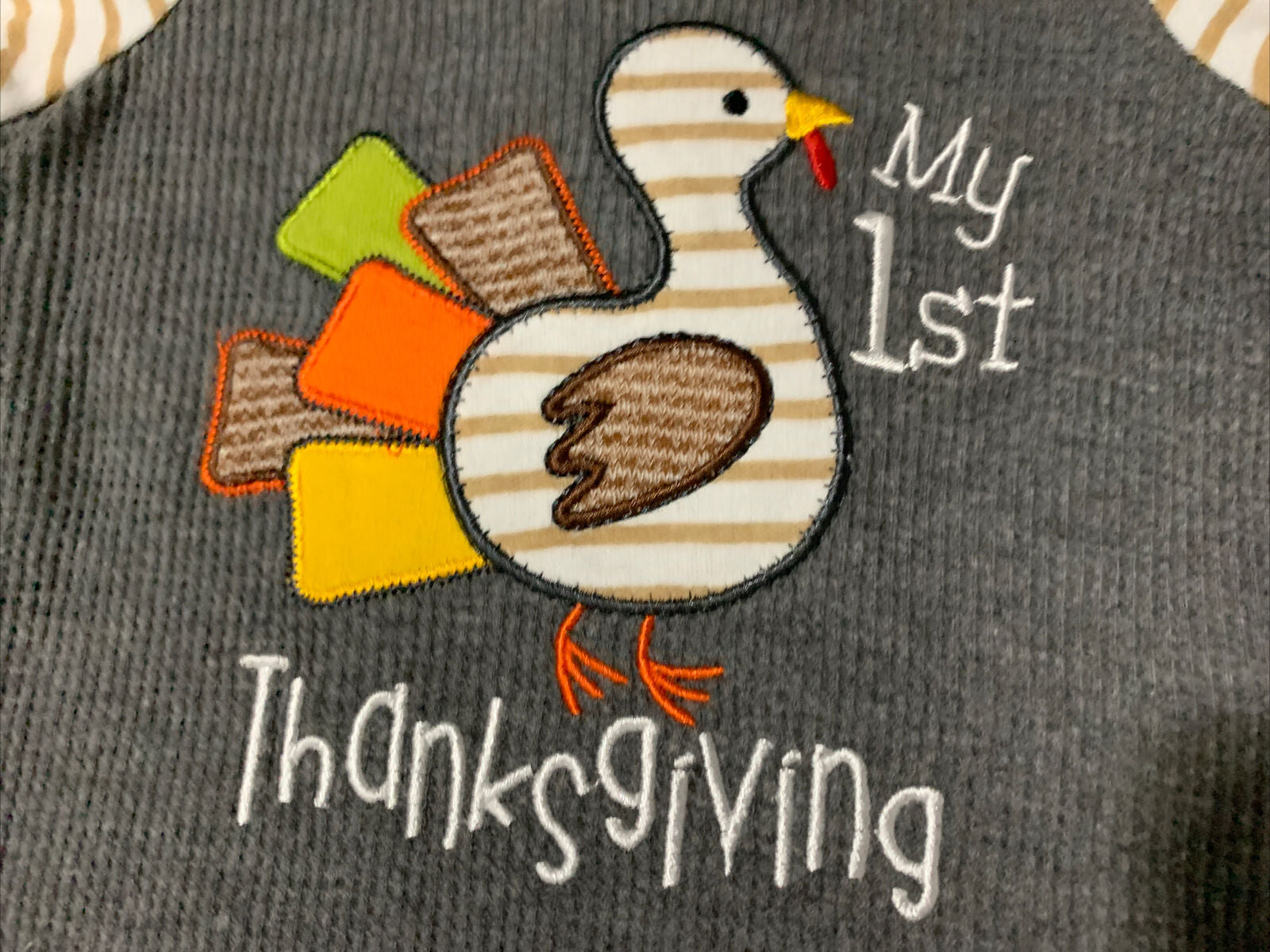 MY 1St THANKSGIVING 2-Piece Outfit Sleeper & Hat BABY ESSENTIALS 3 Mos. NEW