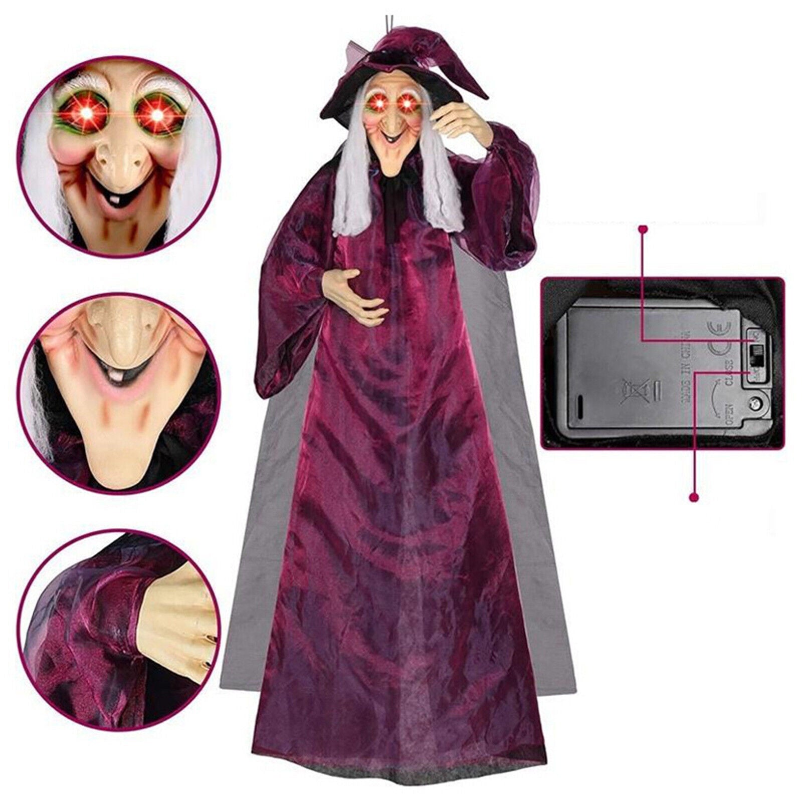 HALLOWEEN Life Size Talking Witch Animated Spooky Animatronic Witch Scary Decors