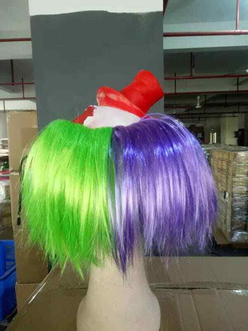 Scary Halloween Clown Mask with Hair Costume Party Cosplay Jokester Psycho Clown