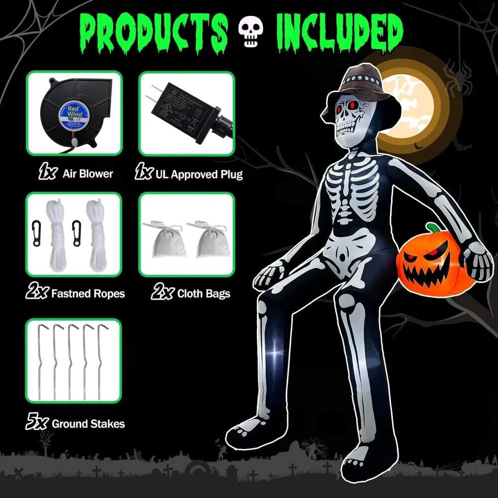 Halloween Ghost , 10 FT Inflatables Skeleton Halloween Decor Outdoor Blow Up