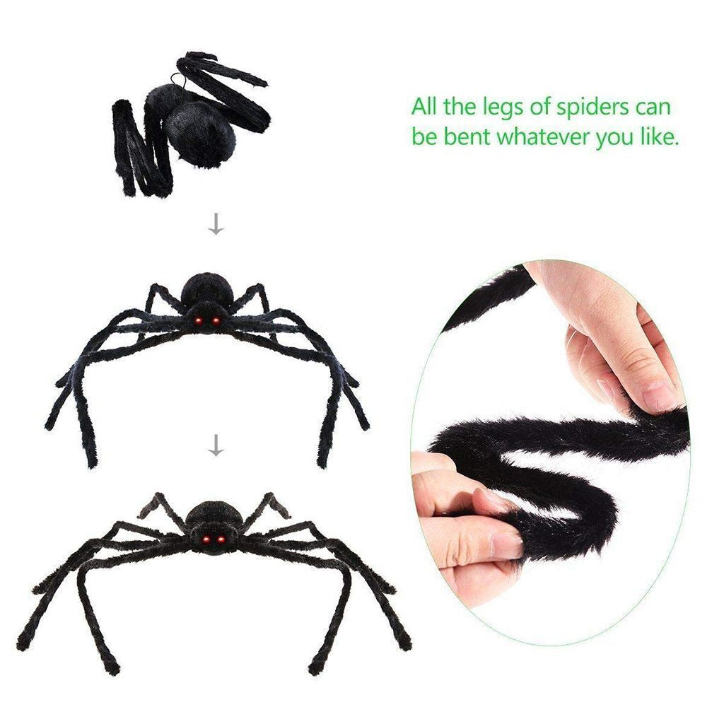 59" Spider Halloween Decor Haunted House Prop Indoor Outdoor Giant Scary Party