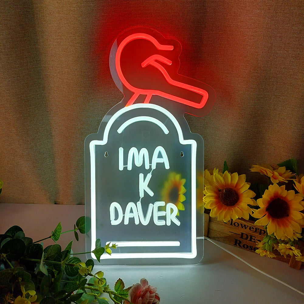 Halloween Trick or Treat Neon Sign , 16X11 in Dimmable USB Powered Halloween LED Red Light for Shop Bar Party Wall Decor