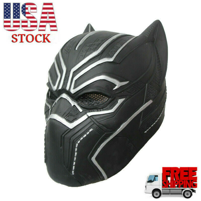 Black Panther Cosplay Mask Helmet Avengers Halloween Costume Props Adult Kids