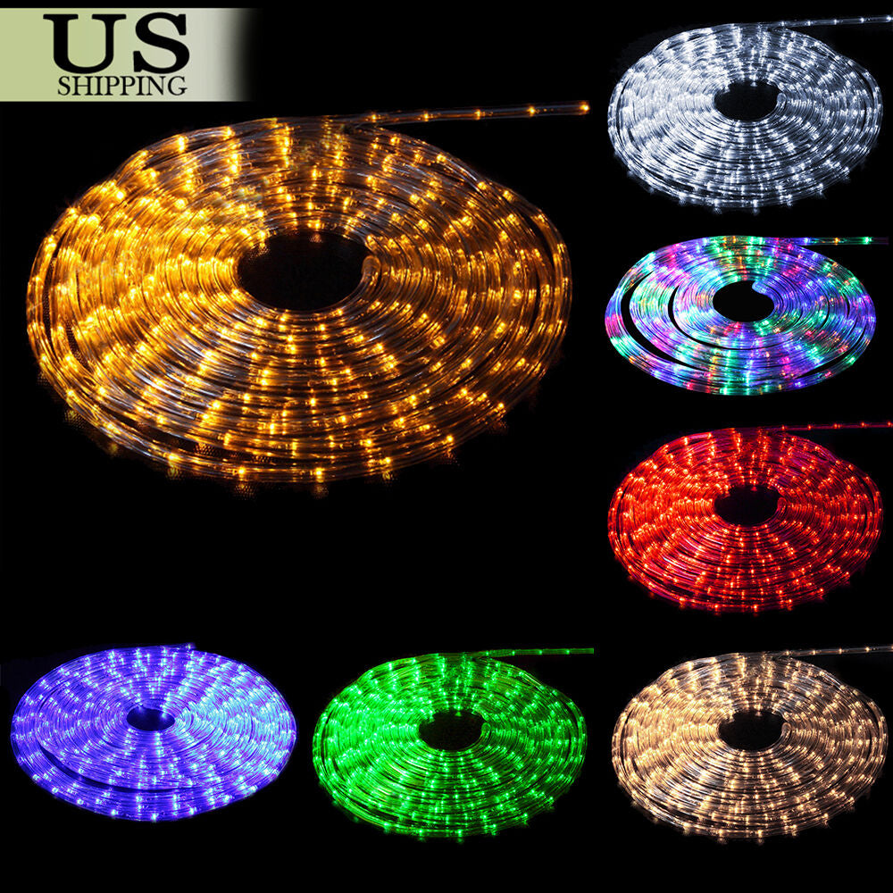 LED Rope Light 110V Garden Indoor Outdoor String Lighting Tube 50/150/100/300 Ft