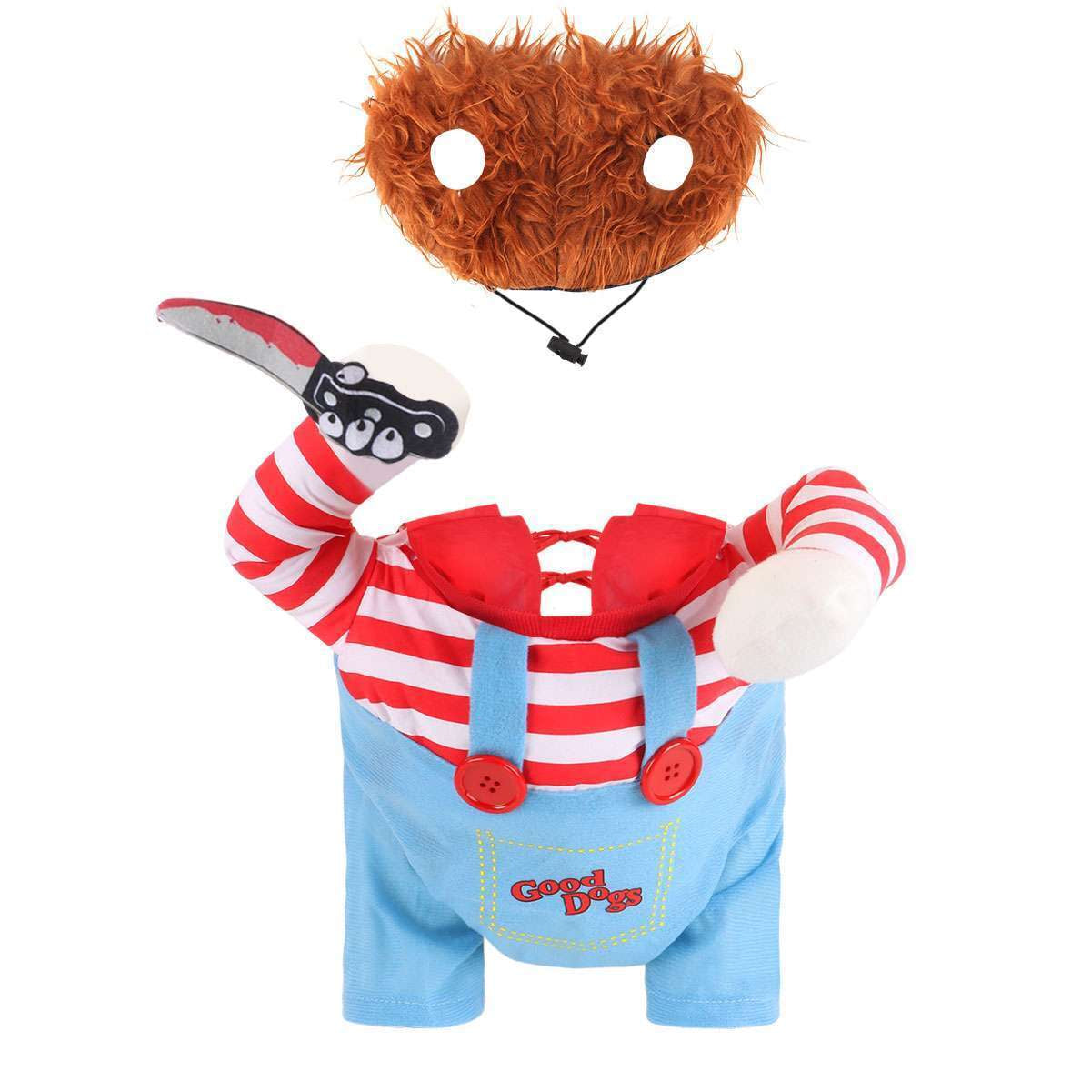 Chucky Dog Cosplay Fancy Costume Halloween Dog Clothes for Small Medium Dogs