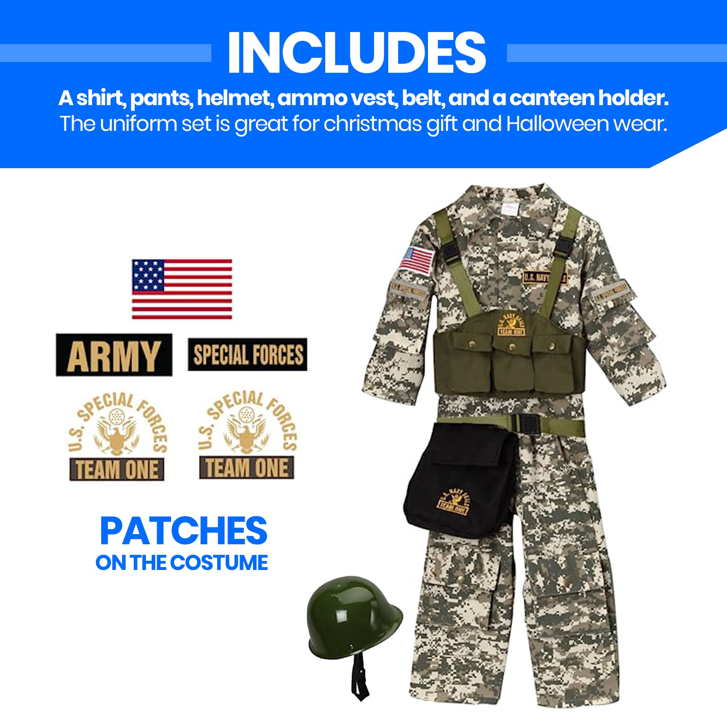 Army Costume - U.S. Military Soldier Costume for Kids by Dress up America