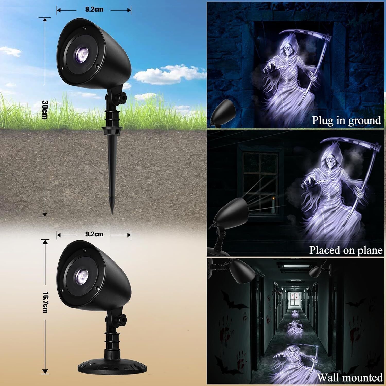 3D REAPER Halloween Projector Lights Outdoor Indoor Spooky Halloween Decoration