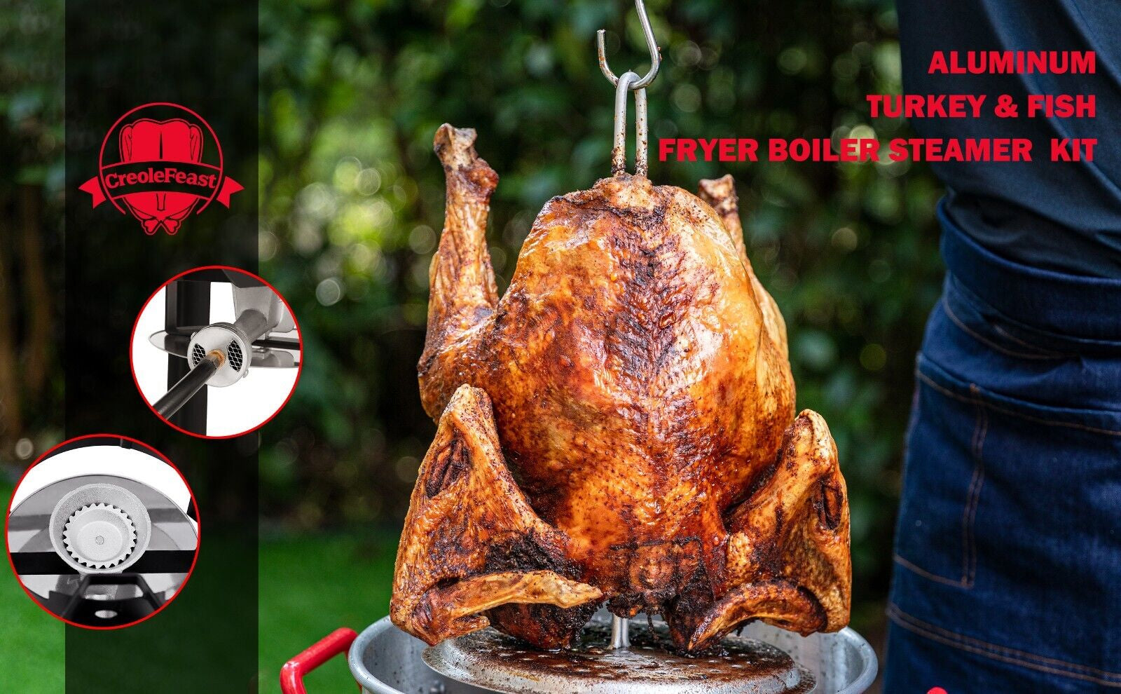 Creole Feast 30 Qt. Turkey Fryer Boiler Steamer Kit Thanksgiving Day Deep Fry