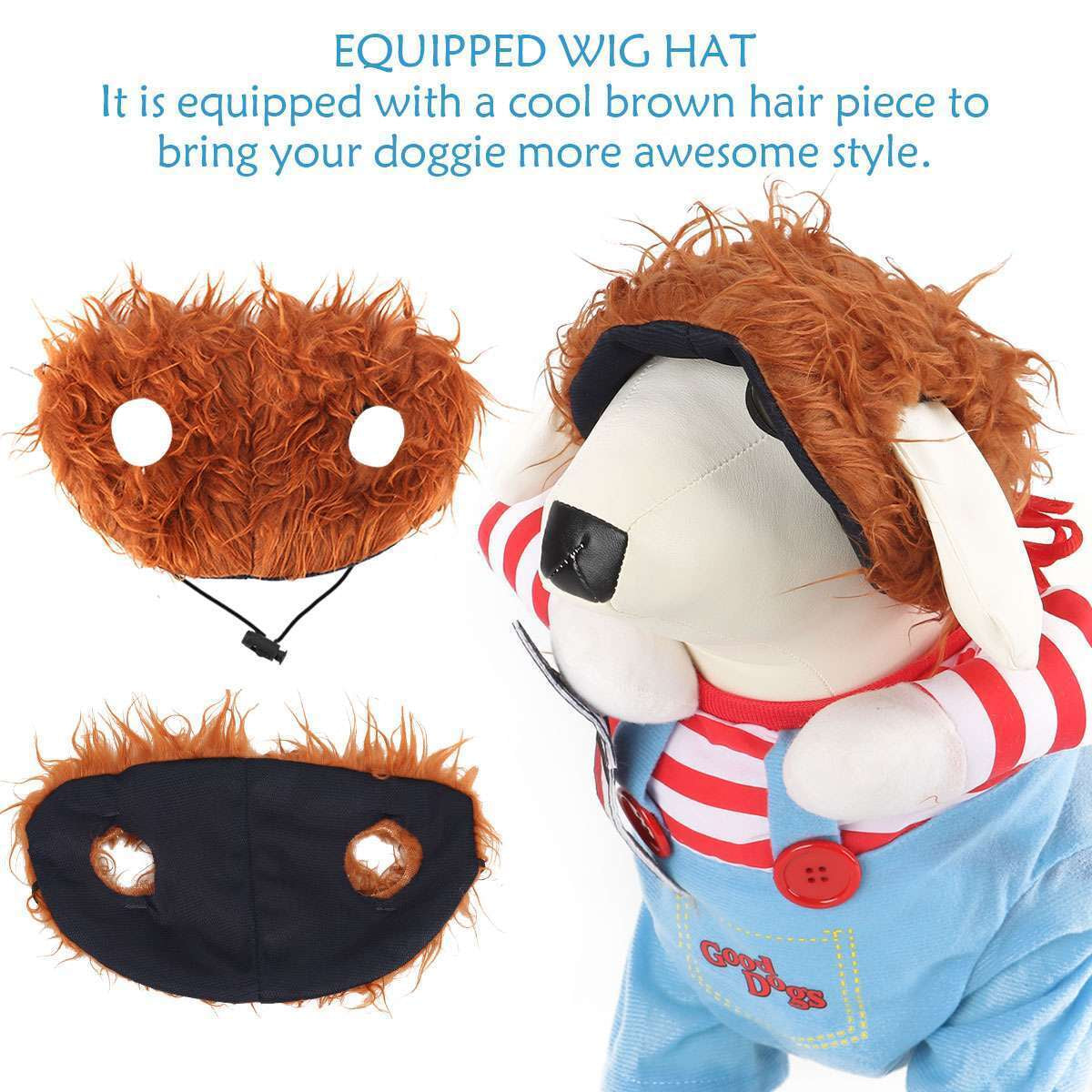 Chucky Dog Cosplay Fancy Costume Halloween Dog Clothes for Small Medium Dogs