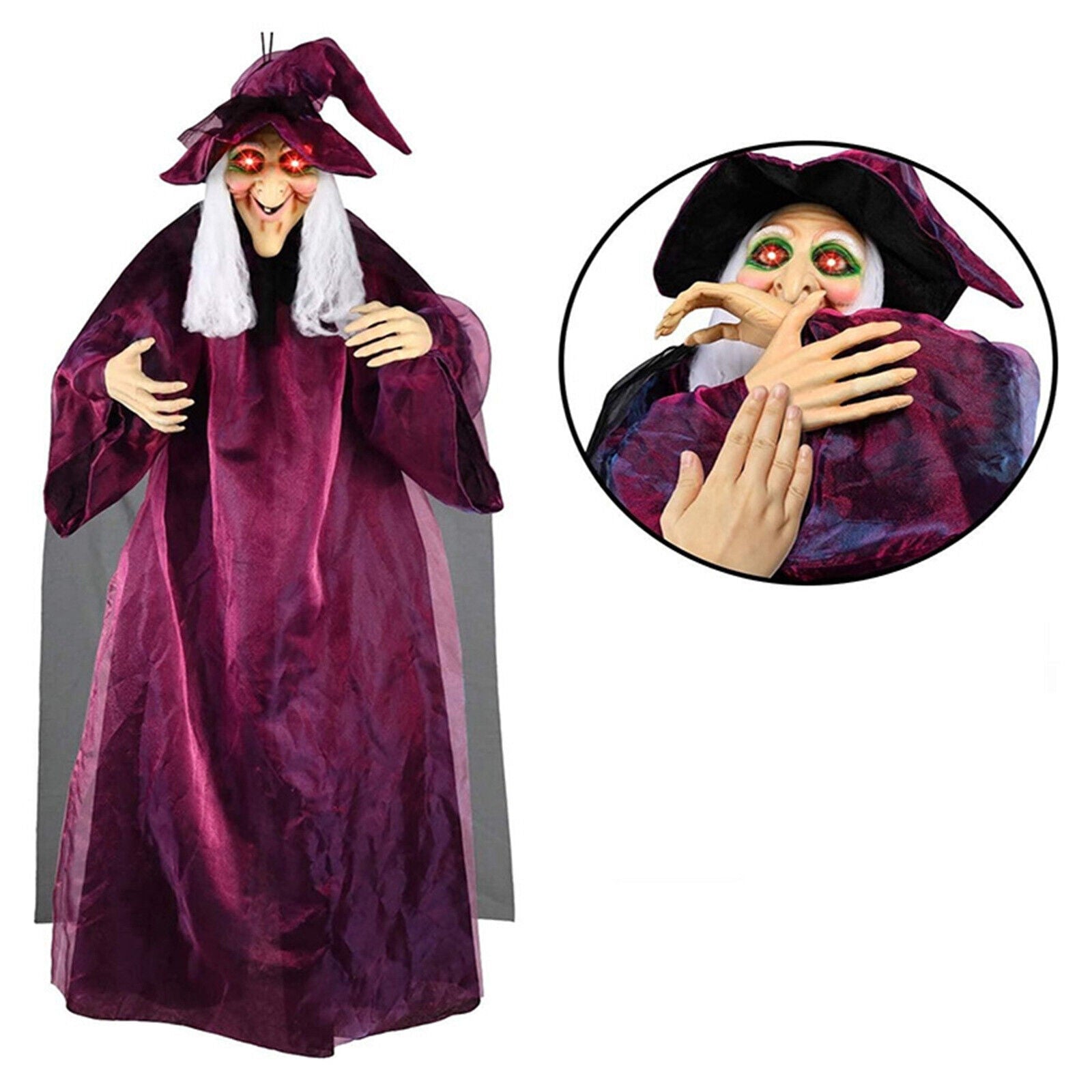 HALLOWEEN Life Size Talking Witch Animated Spooky Animatronic Witch Scary Decors