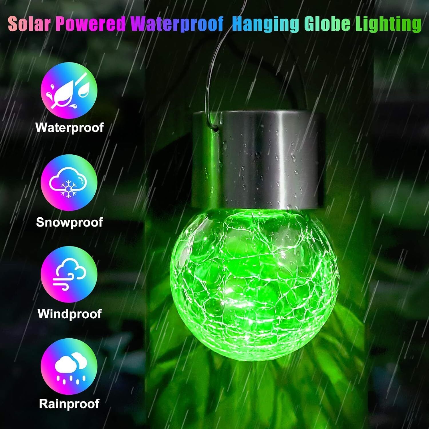 6Pack LED Solar Hang Lights Flickering Flame Lantern Outdoor Garden Decor Lamp