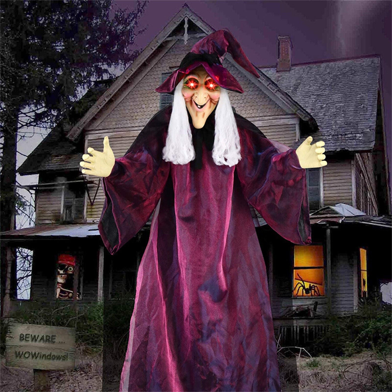 HALLOWEEN Life Size Talking Witch Animated Spooky Animatronic Witch Scary Decors