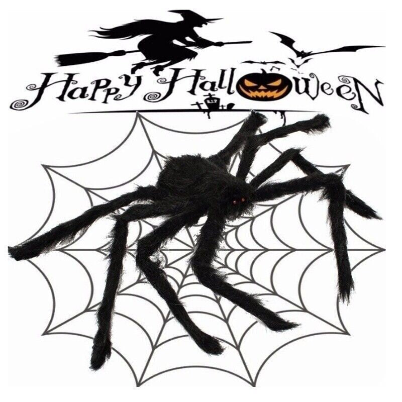 35" Spider Halloween Decor Haunted House Prop Indoor Outdoor Giant Scary Party