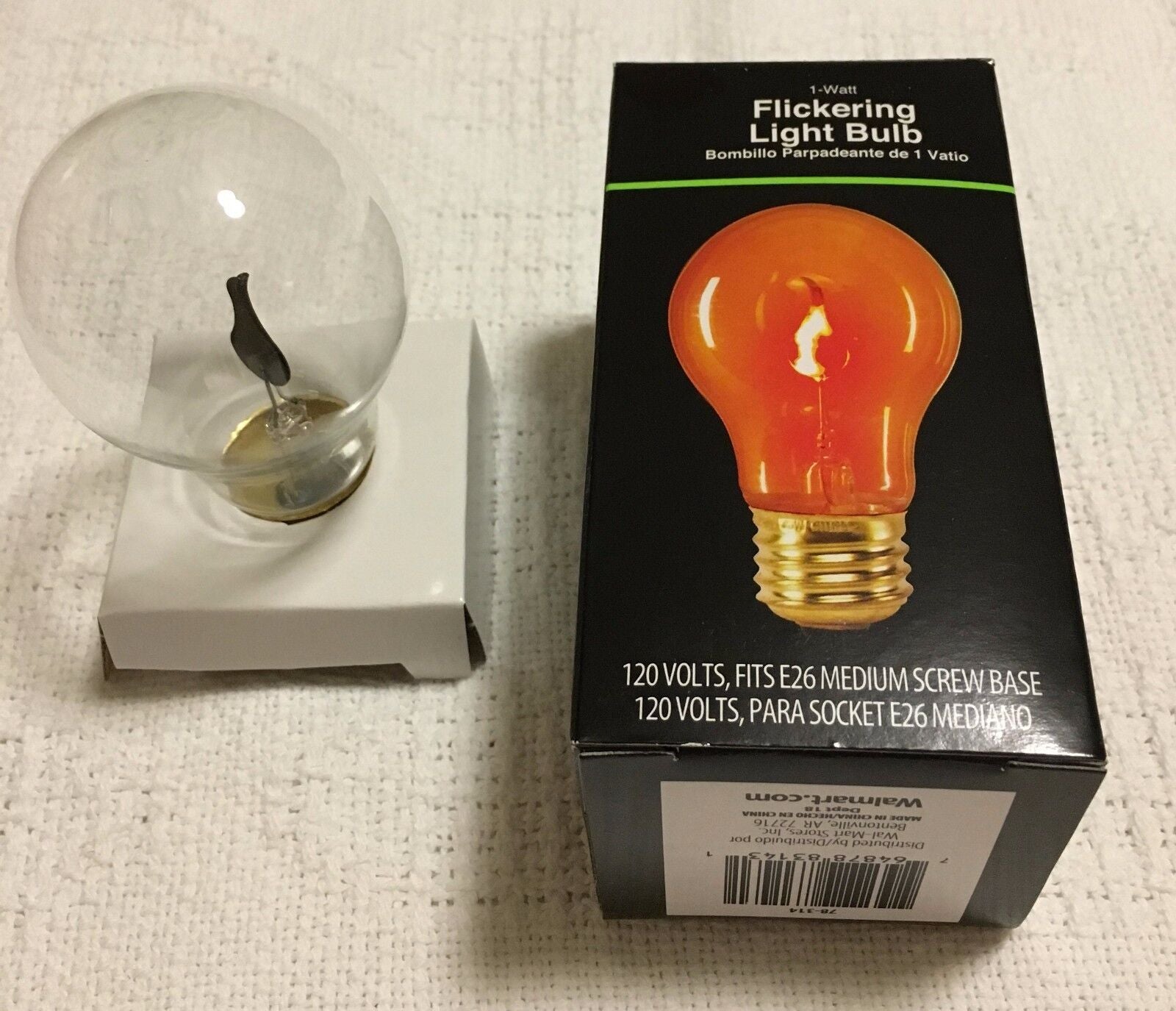 1W Flickering Orange Light Bulb Fall Autumn Halloween E26 Medium Standard Base