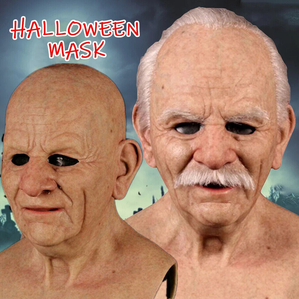 Old Man Mask Latex Halloween Cosplay Party Realistic Full Face Masks Headgear US