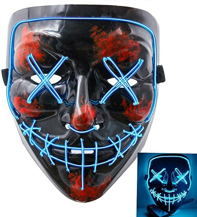 Costume Halloween Face Mask LED Light up 3 Modes Cosplay Clubbing Party Purge