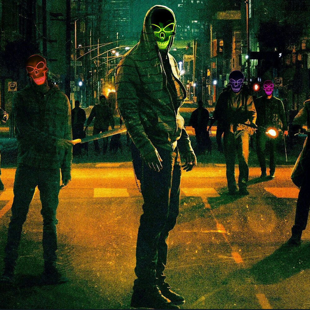 Costume Halloween Face Mask LED Light up 3 Modes Cosplay Clubbing Party Purge