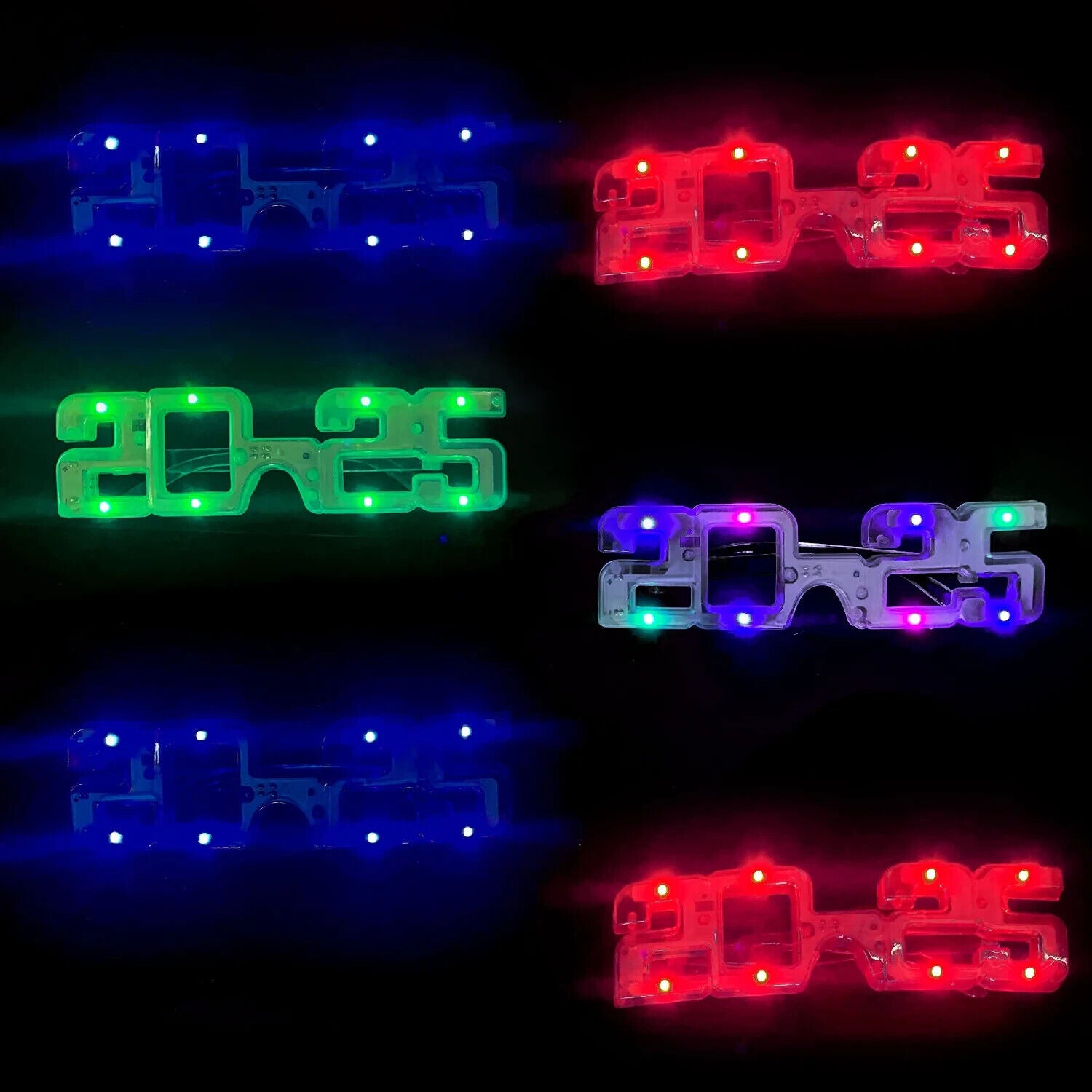 2025 New Years Glasses Light up Eve Party Favors Graduation Supplies Bulk of 6