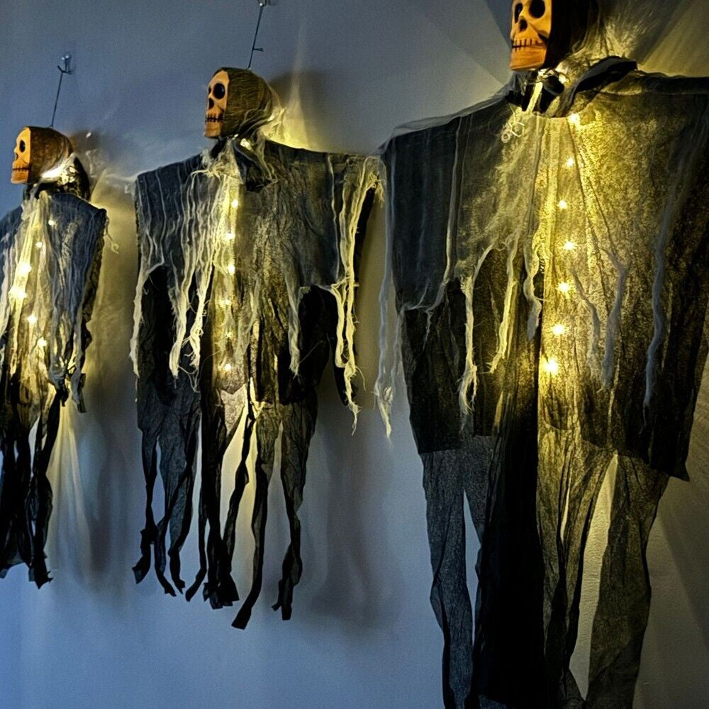 Halloween Haunted House Hanging Ghost W/ LED for Front Door Indoor/Outdoor Decor