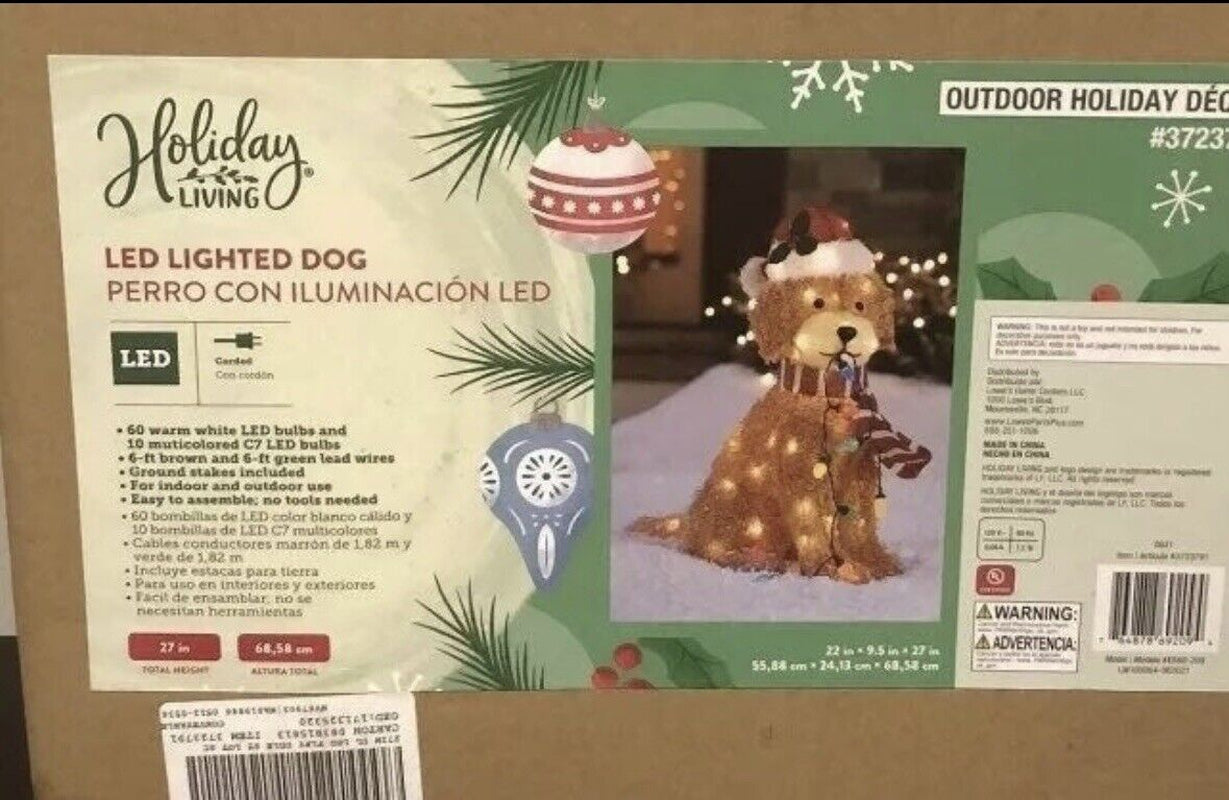 Holiday Living 27” LED Goldendoodle Fluffy Doodle Christmas Decor 3723791