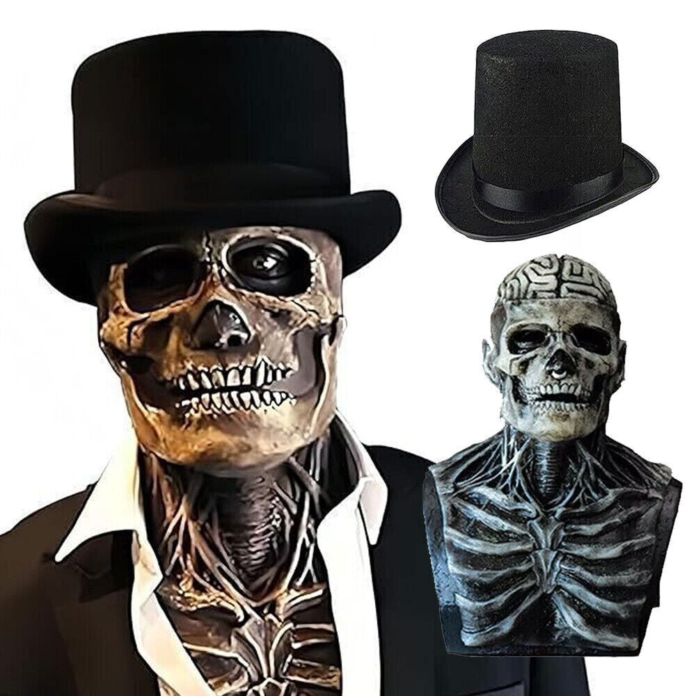 Halloween Skeleton Scary Mask Skull Full Head Cosplay Costume Horror Prop & Hat