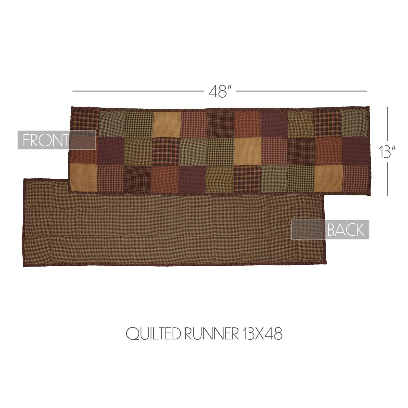 VHC Brands Table Runner Heritage Farms Primitive 13X48 Rect Quilted Thanksgiving