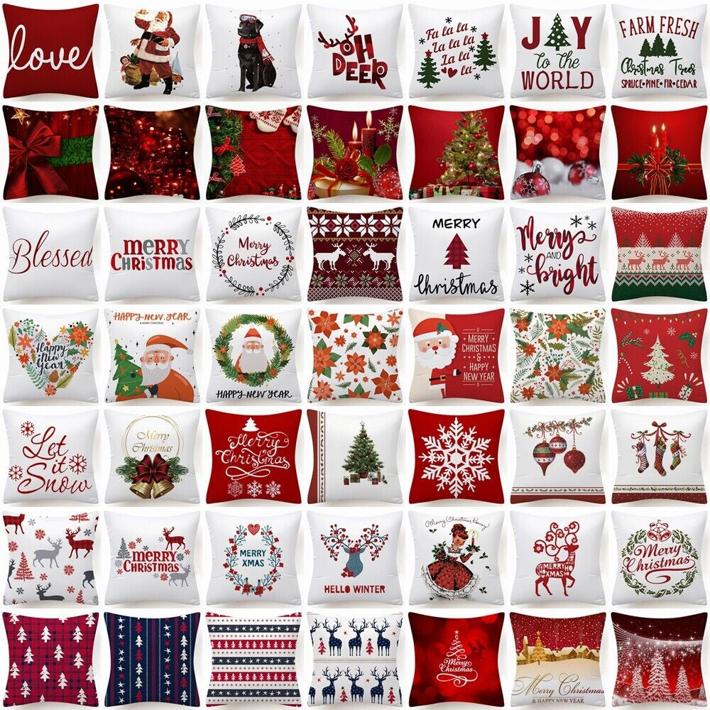 Throw PILLOW COVER Christmas Gift Decorative Xmas Two-Sided Cushion Cases 18X18"