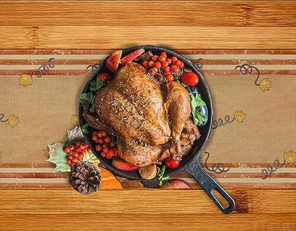Orange Fall Table Runner, Autumn Thanksgiving Harvest Pumpkin Table Runners