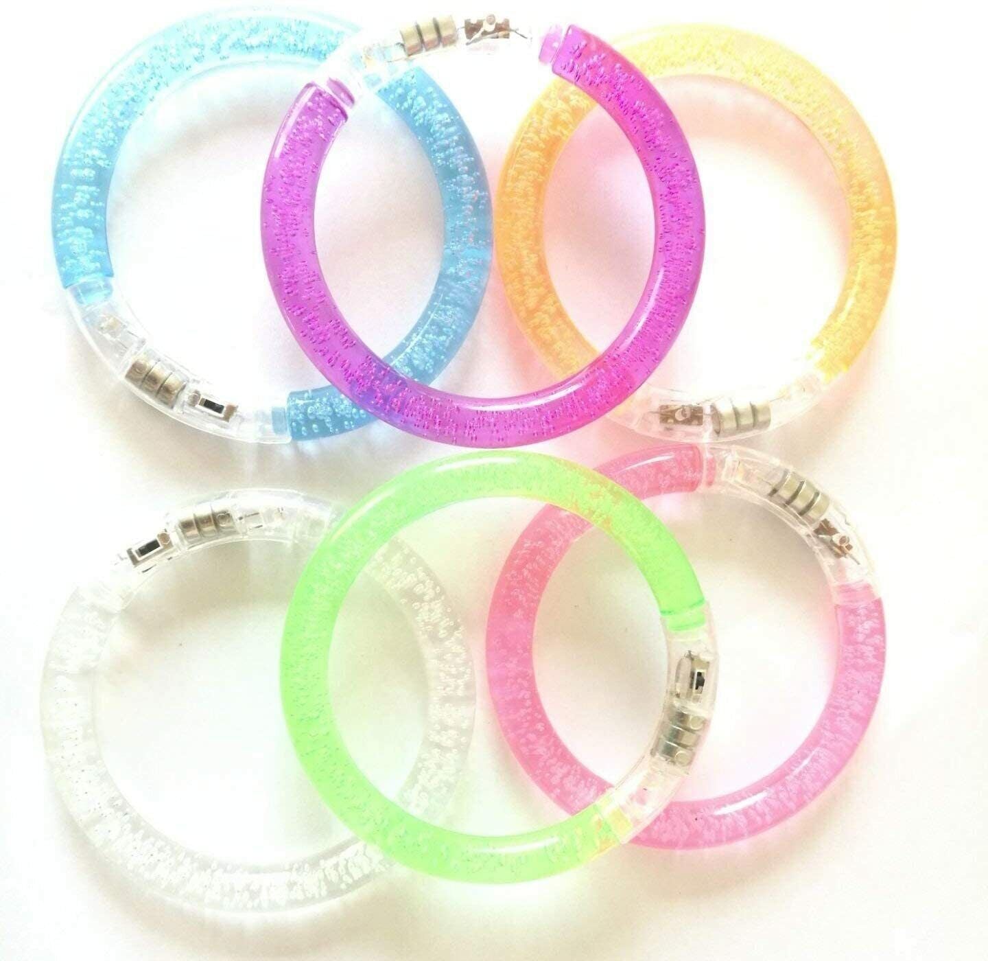 42 Pcs LED Bracelets 6 Colors Light up Glow in Dark Halloween Party Supplies