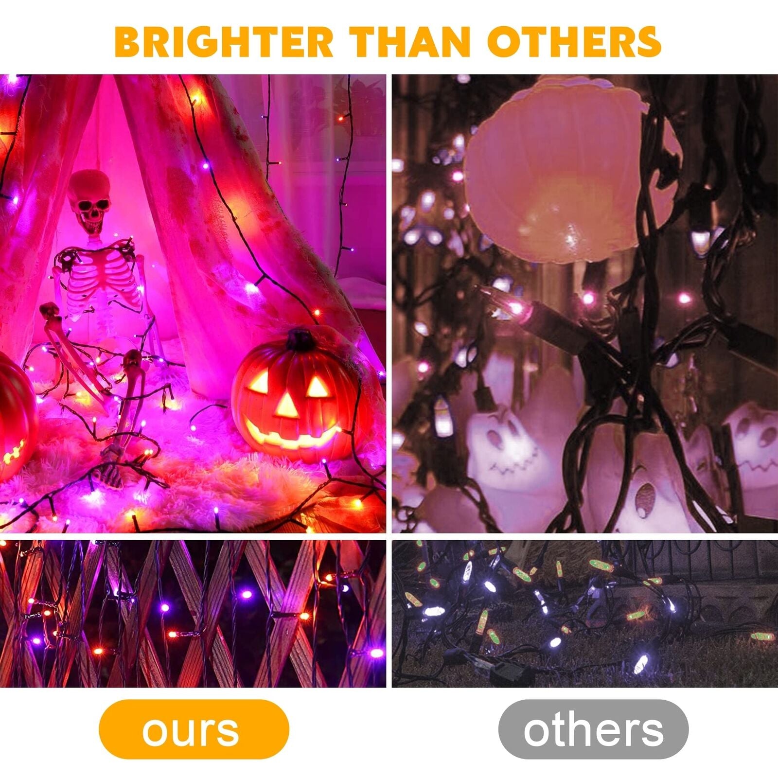 300 LED Orange&Purple Halloween Lights 99FT Connectable 8 Lighting Modes with M