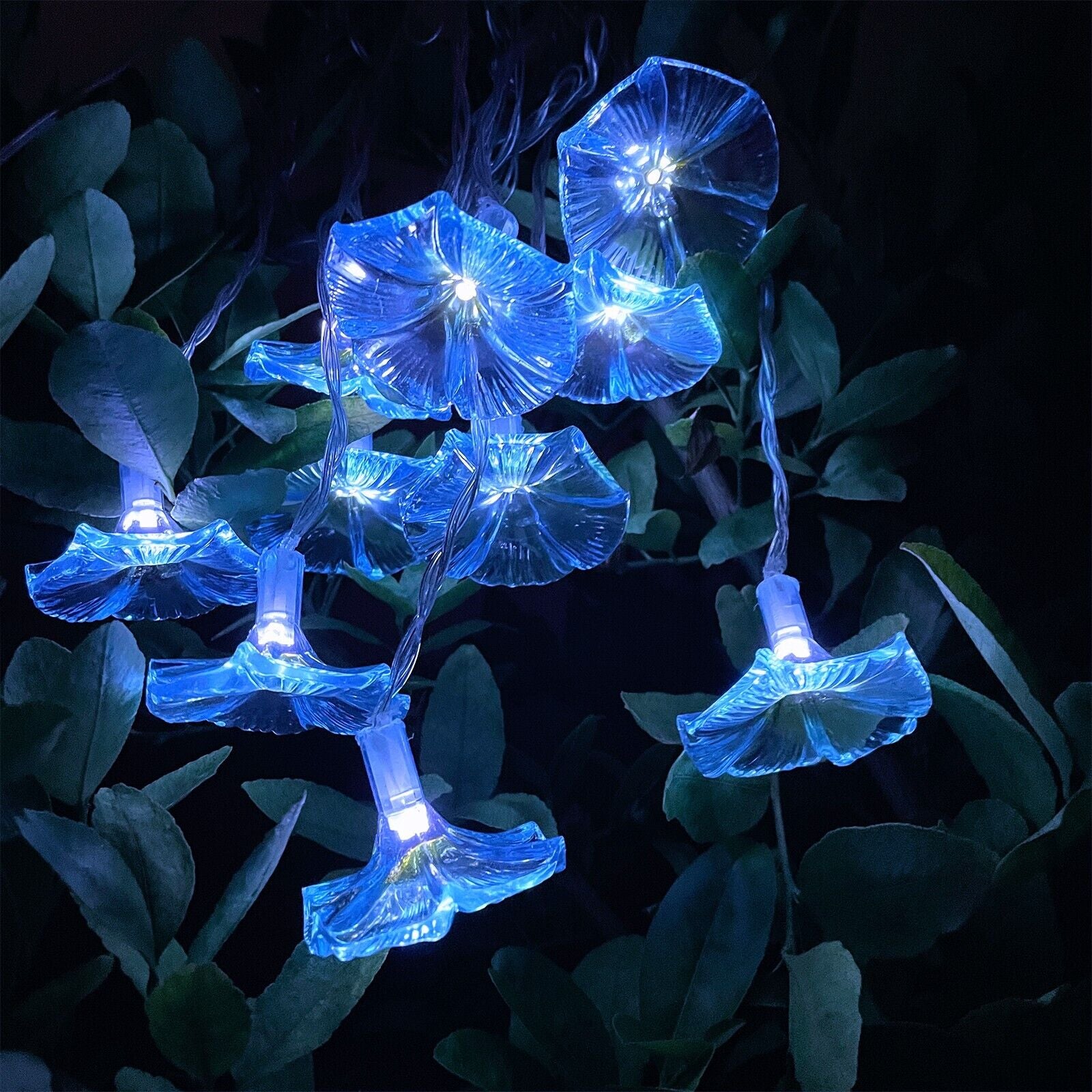 Solar LED Flower Fairy Garden Lights String Outdoor Fence Decor Waterproof
