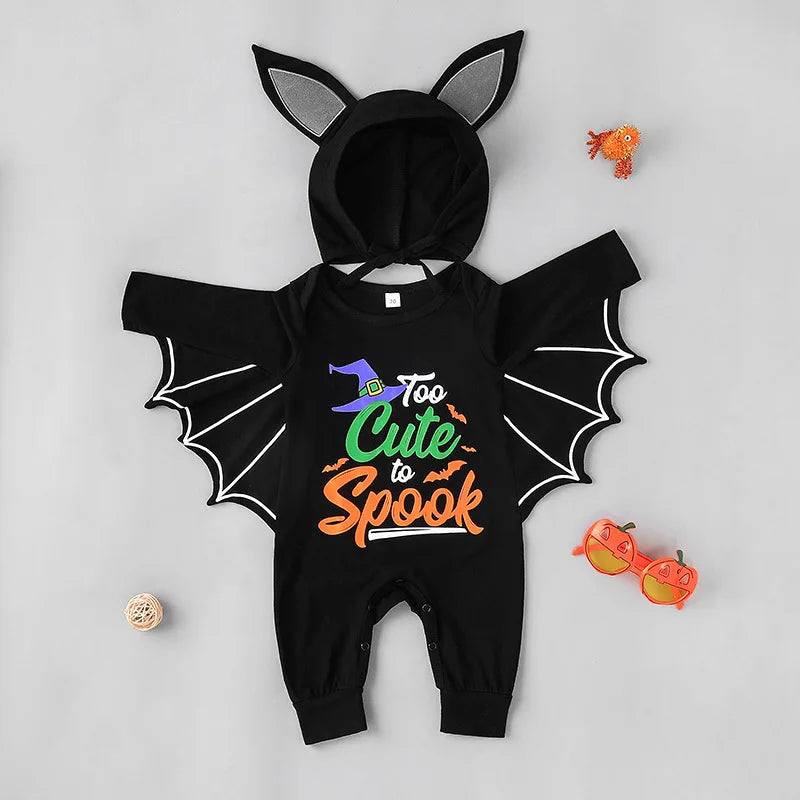Halloween Baby Costume Pumpkin Head Skull Bones Infant Costume Bat Romper Baby Jumpsuit Suit 2Pcs Clothes Newborn Jumpsuit 0-24M