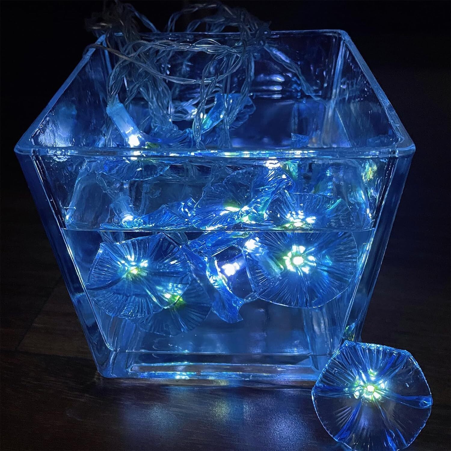 Solar LED Flower Fairy Garden Lights String Outdoor Fence Decor Waterproof