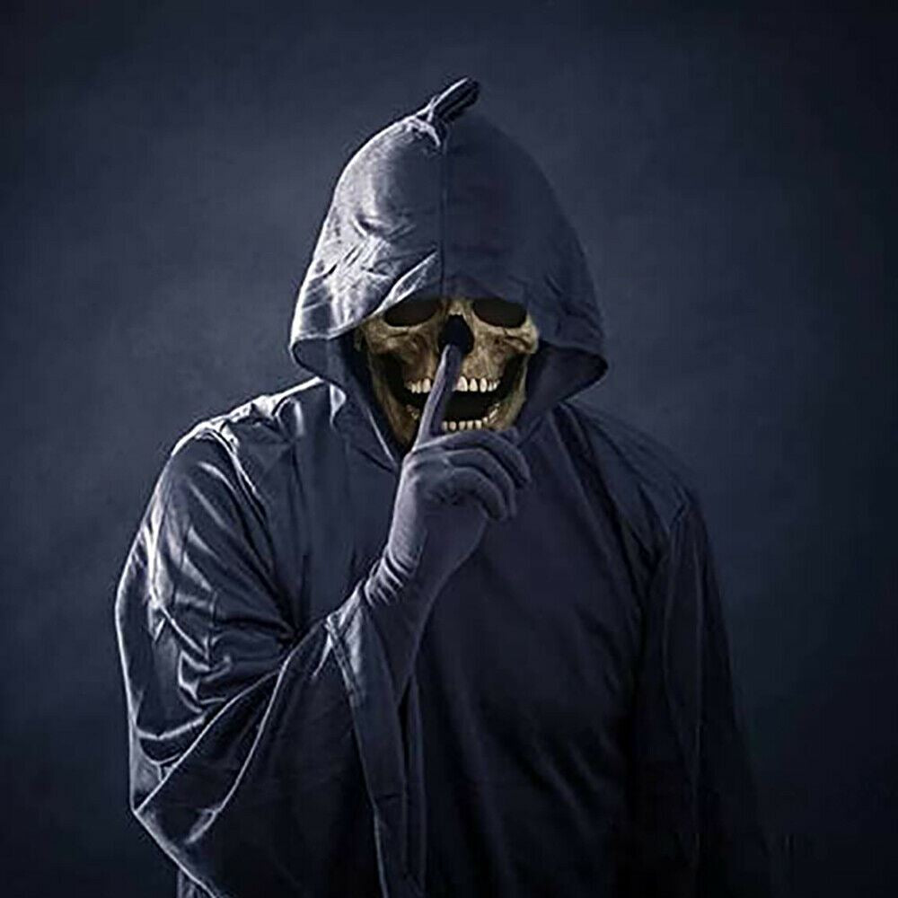 Halloween Skull Mask Full Head Helmet Movable Jaw Horror Party Pro Scary US 2022