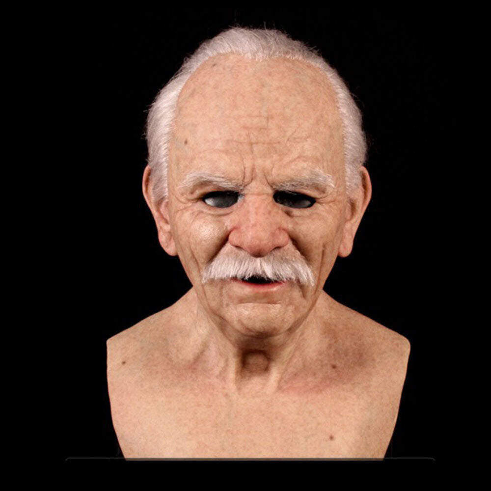 Old Man Mask Latex Halloween Cosplay Party Realistic Full Face Masks Headgear US