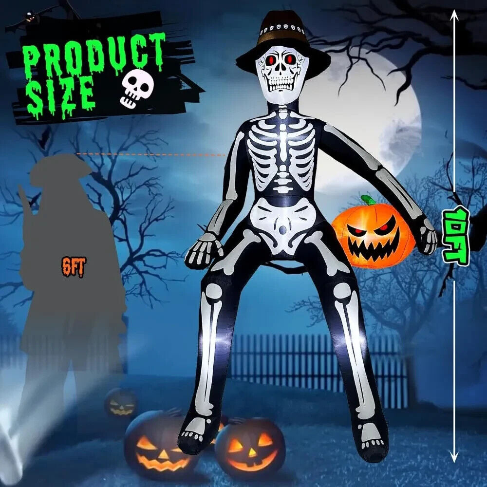Halloween Ghost , 10 FT Inflatables Skeleton Halloween Decor Outdoor Blow Up