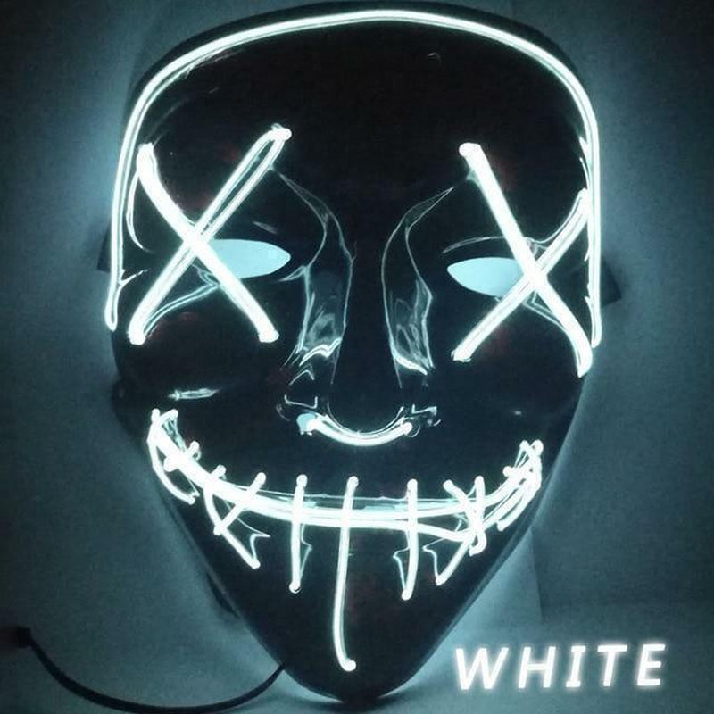 Costume Halloween Face Mask LED Light up 3 Modes Cosplay Clubbing Party Purge