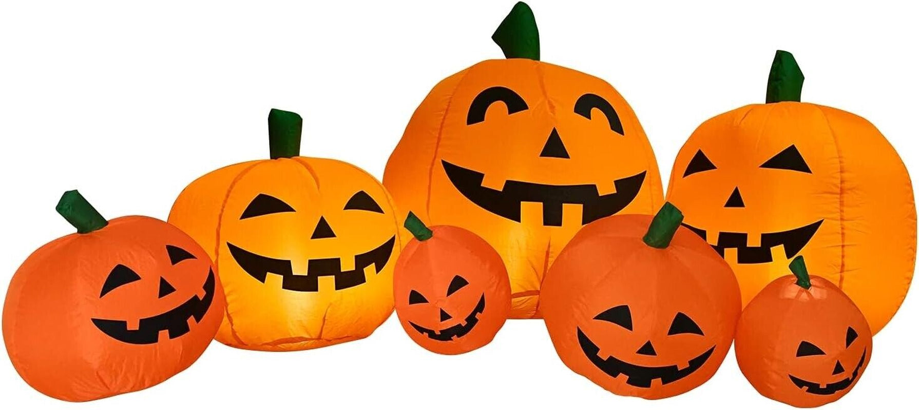8FT Inflatable Halloween Pumpkins with Built-In Leds - Outdoor Yard Decorations