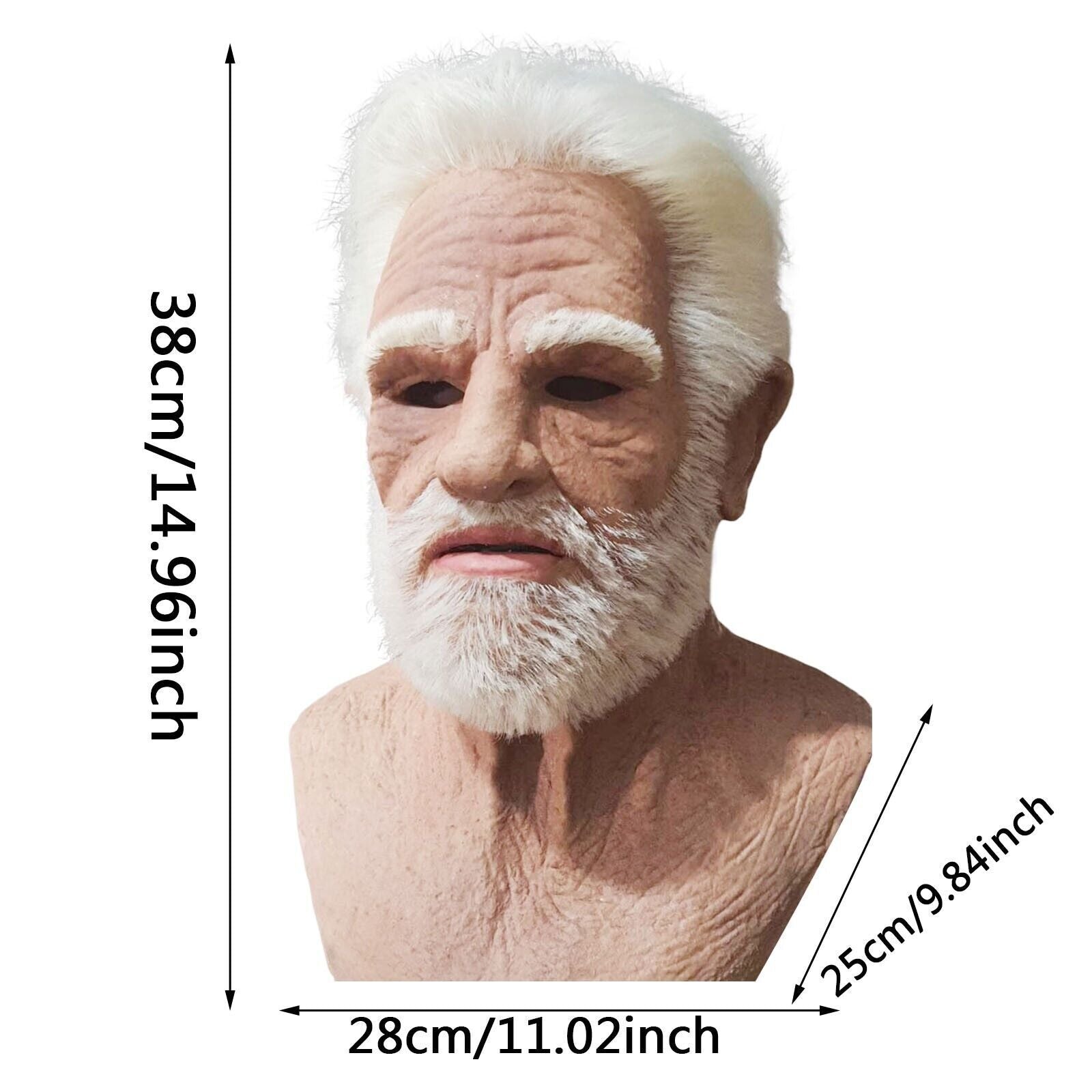Latex Old Man Mask Male Disguise Cosplay Costume Halloween Realistic Party Masks
